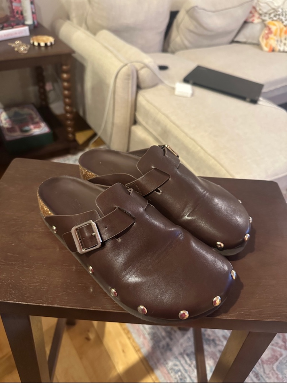 Faux Leather Studded Clog